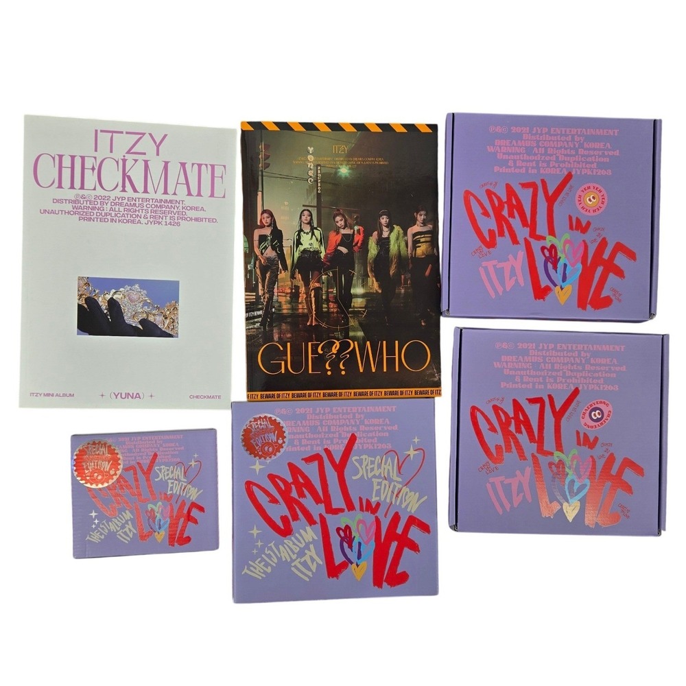 ITZY OS K-Pop Album Bundle Checkmate Guess Who Crazy In Love Special Edition CD